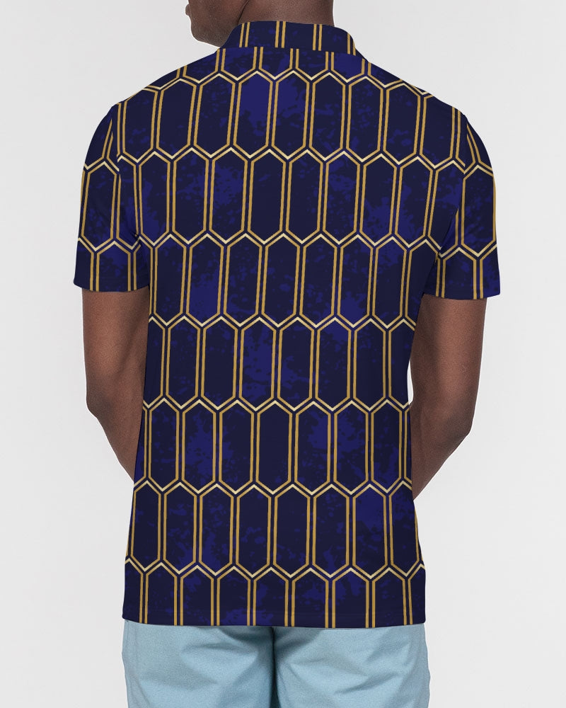 Men's Polo Shirt- Smooth Indigo-Pat Sutton Designs