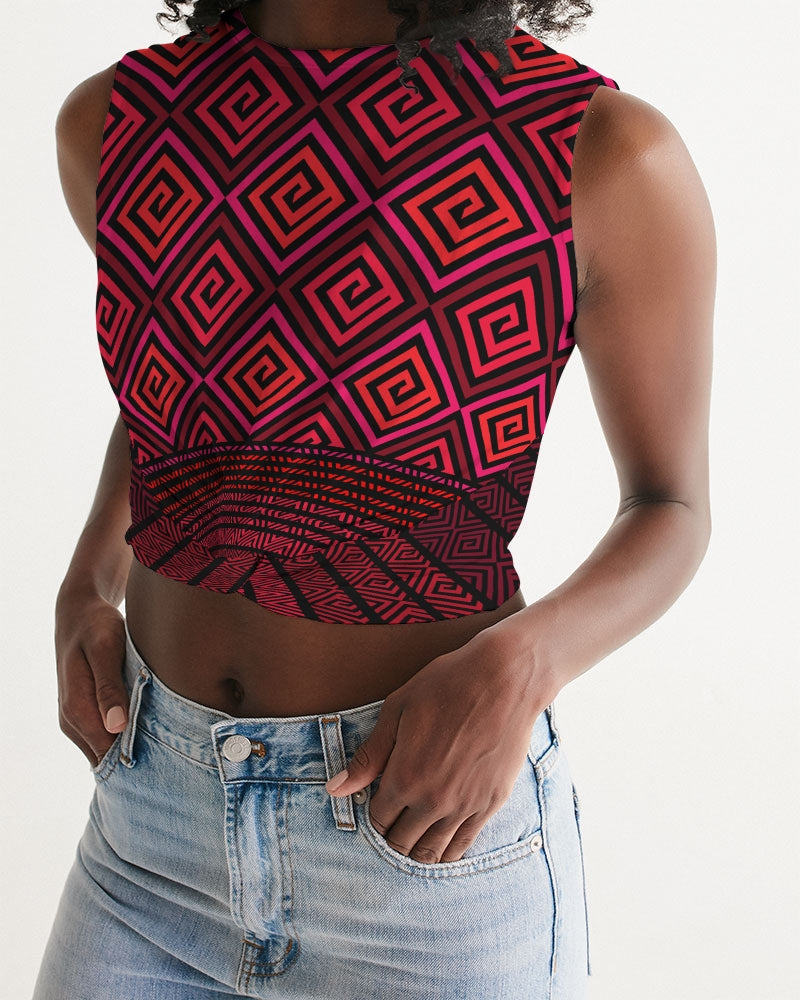 Women's Cropped Tank- Ravishing Red-Pat Sutton Designs
