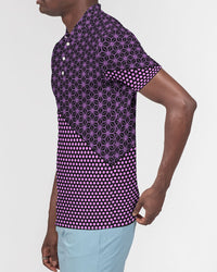 Men's Polo Shirt- Pink Star Power-Pat Sutton Designs
