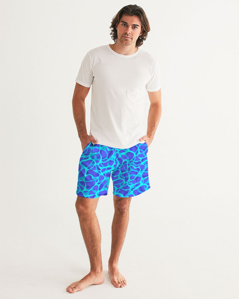 Men's Board Shorts- Teal Wave-Pat Sutton Designs