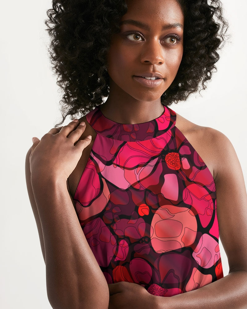 Women's Halter Dress- Watercolor Harvest-Pat Sutton Designs