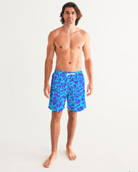 Men's Board Shorts- Teal Wave-Pat Sutton Designs