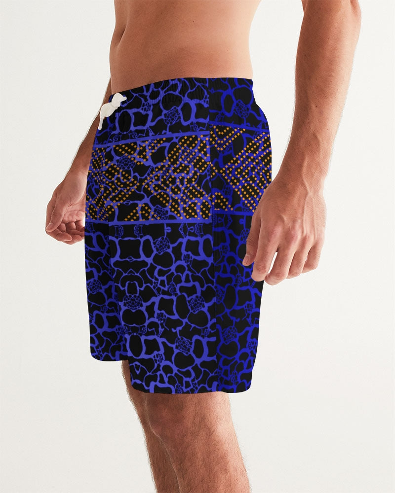 Men's Board Shorts -Deep Blue Wave-Pat Sutton Designs