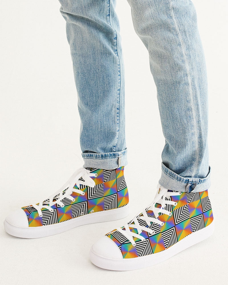 Men's High Tops - Rainbow Swag-Pat Sutton Designs